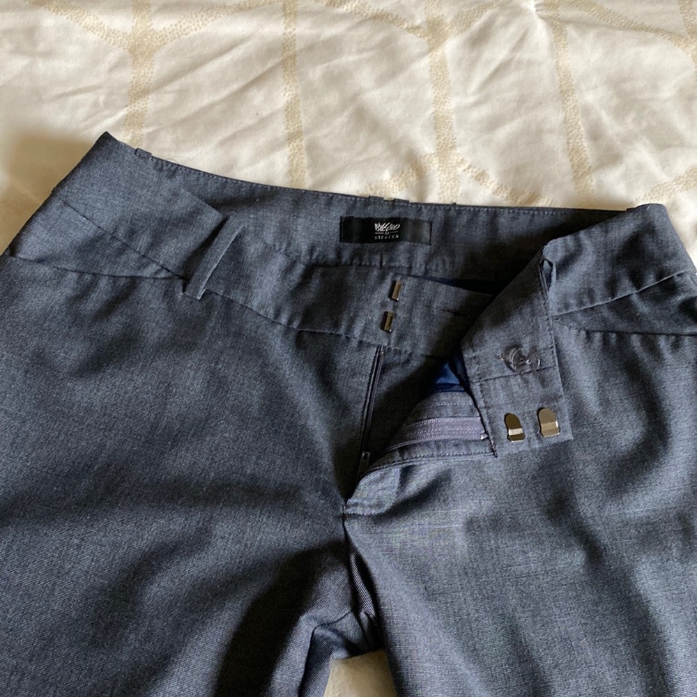 Blue Wide leg dress pants.
